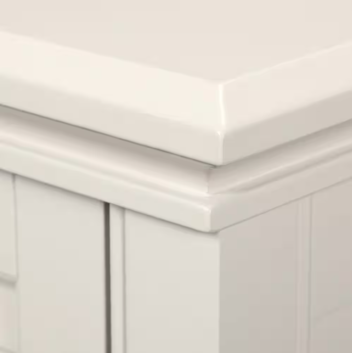 COMFYLIX 63 in. Rectangular Off-White 3-Drawer Computer Desk